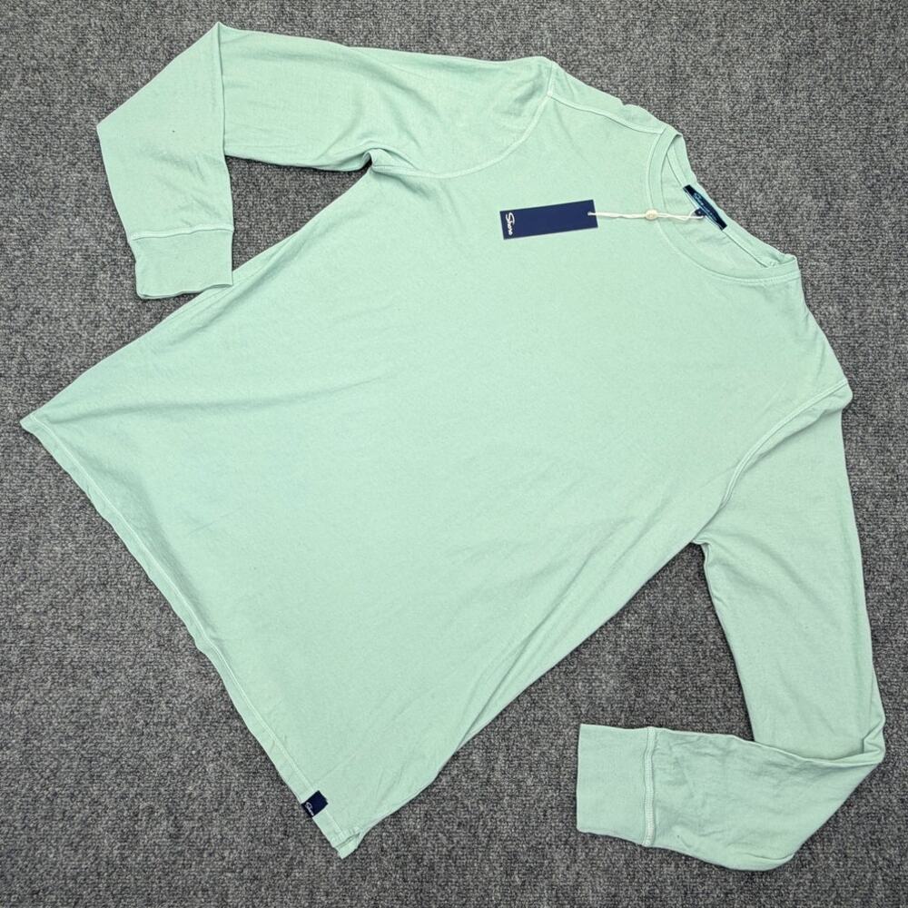 Shore Mens Long Sleeve Shirt L Seafoam Organic Cotton Made USA NWT NEW